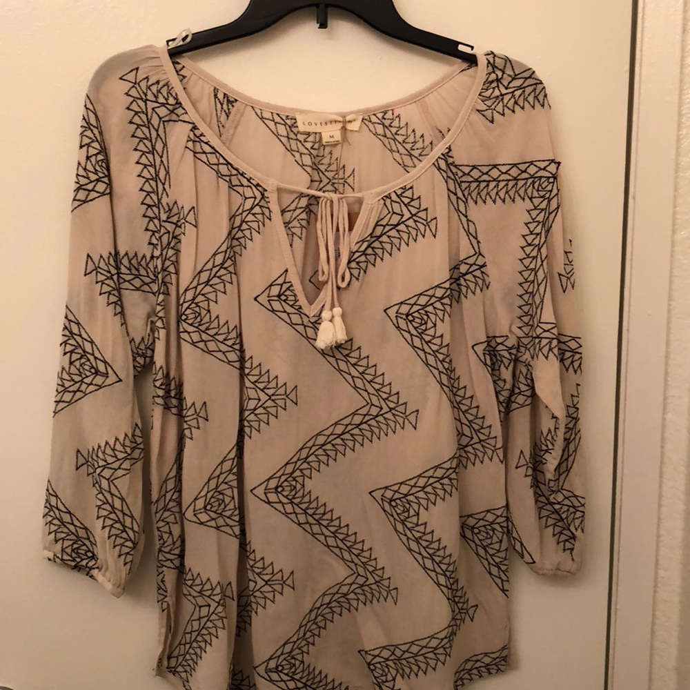 Embroidered long sleeve blouse